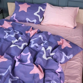 Комплект постельного белья Mirson Полуторный 143х210 см 22-1375 Violet Stars Сатин (2200010475487)