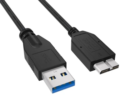Кабель підключення USB-3.0 - micro-USB-type B чорний 1 метр