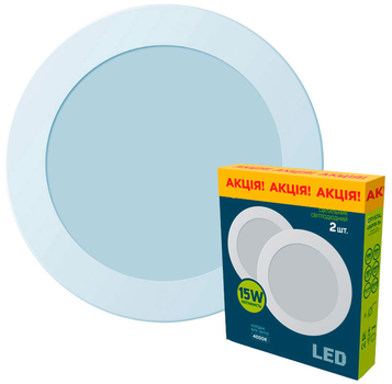 Світильник стельовий CRYSTAL LED SAPFIR-15W Slim Round d200mm 4000K (2230946030016)