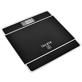 Весы напольные электронные ISCALE R88493 до 180 кг 26х26х2.5 см с индикатором металлические с пластиком Черный