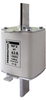 Запобіжник ножовий зплавкою вставкою Промфактор NF2.63A 500V 120kA