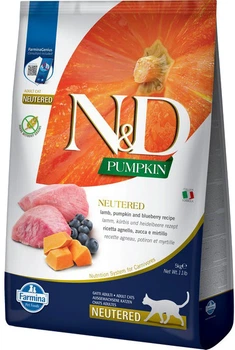 Сухой корм для кошек Farmina N&D Grain Free Pumpkin Lamb & Blueberry Neutered Adult для стерилизованных кошек с тыквой, ягненком и черникой 5 кг (8010276040244)