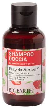 Шампунь-гель увлажняющий Bioearth Family Strawberry & Aloe Shampoo shower gel для волос и душа 100 мл (8029182013877)