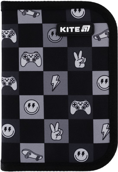 Пенал шкільний без наповнення Kite Game On 1 відділення 1 відворот 20.5х14х4 см Принт (K25-621-4)