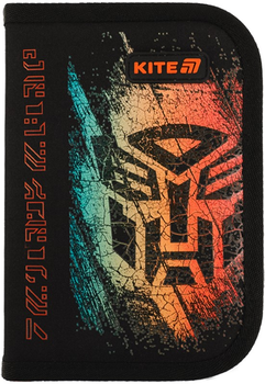 Пенал шкільний без наповнення Kite Transformers Generations 1 відділення 2 відвороти 20.5х14х4 см Чорно-помаранчевий (TF25-622)