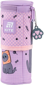 Пенал шкільний Kite Lazy Cats 19х8х8 см Фіолетовий (K25-684-3)