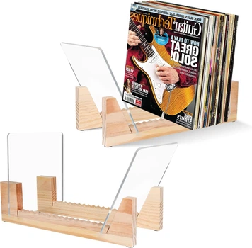 Держатель органайзер подставка для виниловых пластинок и книг 34х9 Light wood SP-100-12
