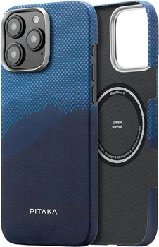 Карбоновий чохол Pitaka Tactile Woven Case StarPeak Over The Horizon для iPhone 16 Pro Синій + блакитний (KI1601POTH)