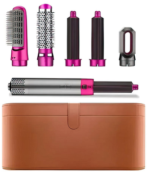Мультистайлер 5 в 1 hot air styler з насадками стайлер фен щітка браш для завивки укладання волосся та надання об'єму HAIR BRUSH Star23 чохол кейс тубус