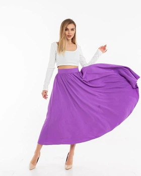 Жіноча легка міді спідниця А-силуету Uaclothes 44 Фіолетовий (like32130-123321365)