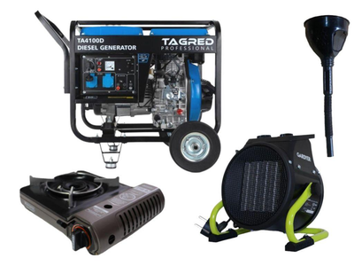 Дизельный генератор TAGRED TA4100D + газовая плитка Orcamp CK-505 + электрический обогреватель Gardyer HE2000
