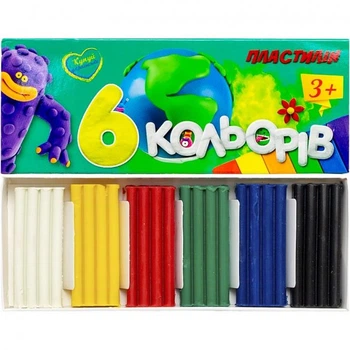 Пластилін 6 кольорів 72гр, м'який Jumbі, в коробці (4820274630019)