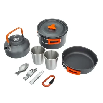 Набор туристической посуды со столовыми приборами HALIN DS-308A (5712CS562)