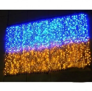 Гирлянда штора светодиодная на 160 LED 3х2 м Флаг Украины желто-голубая (4712IC485)