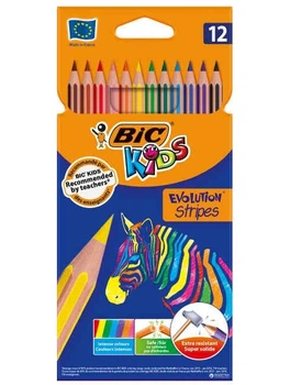 Карандаши цветные BIC Evolution Stripes 12 цветов