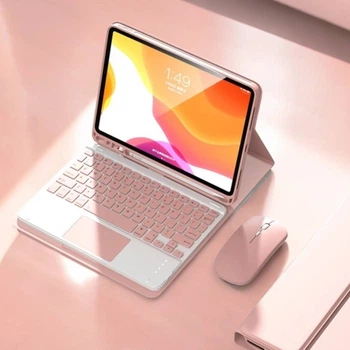 Чохол-клавіатура CaseFashion в комплекті з ведмедиком для iPad 11 (A16) (2025) Pink