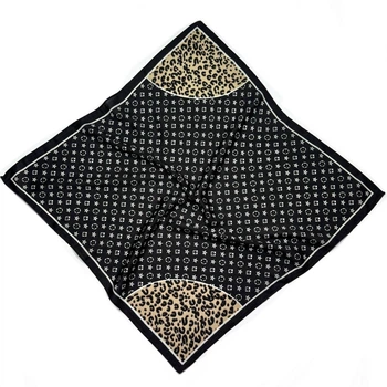 Легкий классический женский платок Fasion Scarf из мягкой ткани 70х70см Черный