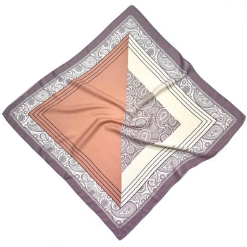 Легкий классический женский платок Fasion Scarf из натуральной ткани 70х70см Сиренево - розовый
