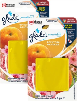 Упаковка універсальтих освіжувачів повітря Glade Sensations Фруктова фантазія 8 г х 2 шт (4820019801896)