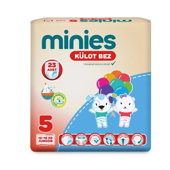 Дитячі підгузки-трусики Minies розмір 5 (12-18 кг) 23 шт
