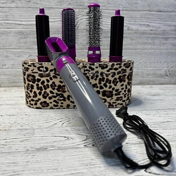 Стайлер для волос с ионизацией 5в1 в кейсе Леопард Hair Brush