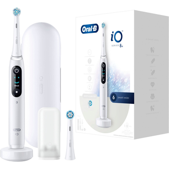 Электрическая зубная щетка Oral-B iO 8N Белая + Brush Head + TC (4210201408543)