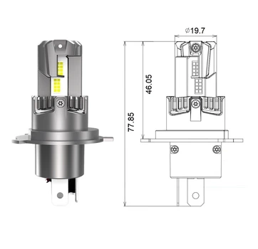 Комплект світлодіодних ламп Qline SA H4 H/L 52W 6000K Qline (Small Active) 12V