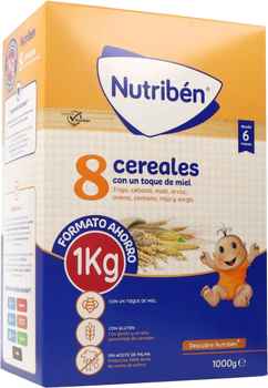 Дитяча каша Nutriben 8 Cereals з медом 1000 г (8430094319924)