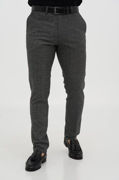 Брюки slim fit Trend Collection 1256 черно-серый+клетка 31