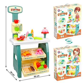Іграшковий набір "Кав’ярня" 9765 (3) "Technok Toys", 50 39 87 см, продукти, каса, гроші, термінал, світло, звук, в коробці