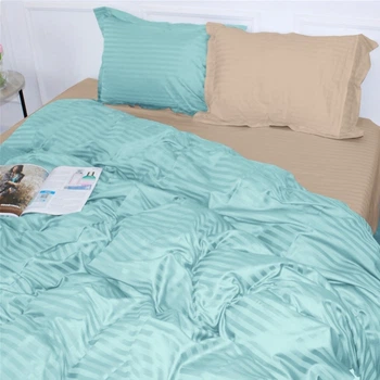 Комплект постільної білизни MirSon Satin Stripe 30-0013 + 30-0004 Rovena 143х210 Полуторний (2200005259467)