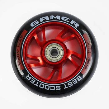 Колесо для трюкового самокату WH-3001/100 Best Scooter ЧЕРВОНИЙ, 100 мм PU, підшипник ABEC-9