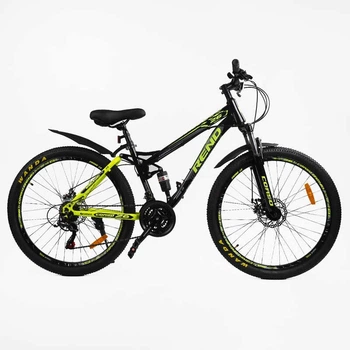 Велосипед спортивний 26" Corso Rend RD-196 Shimano 15" 21 швидкість Чорно-жовтий (168077)