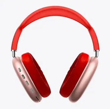 Беспроводные Красные Bluetooth-наушники Macaron P9 Max: глубокий бас, шумоподавление, микрофон, 40 мм динамики