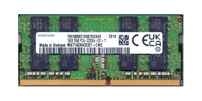 Ноутбучная оперативная память Samsung DDR4 16GB 3200MHz SO-DIMM 2Rx8 PC4-3200AA (M471A2K43EB1-CWE)