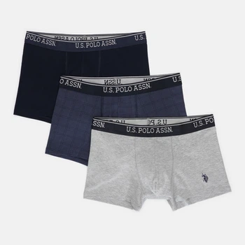 Набор трусов боксеров мужских U.S. Polo Assn 80263 M 3 шт Navy/Grey Melange/Indigo (8680557254983)