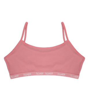 Підлітковий топ на тонких бретельках із написом FASHION - Donella - 5971PD6 - 152-158 см - Помаранчевий