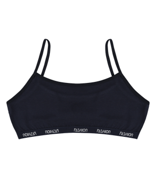 Підлітковий топ на тонких бретельках із написом FASHION - Donella - 5971PD6 - 152-158 см - Темно-синій