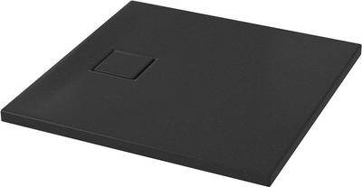 Душевой квадратный поддон Cersanit Tako Slim 80x4 черный матовый + сифон S932-165