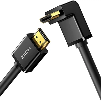 Кабель HDMI на HDMI 4K 60Hz UGREEN HDMI Cable 90 Degree (1m, 4K 60Hz, HDMI2.0, 90°). Black