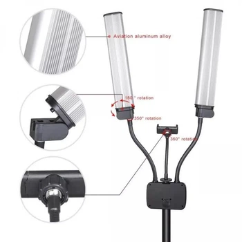 Профессиональная лампа видеосвет Veron LED HD-D2 45W 112 pcs white 112 pcs yellow 3200K-5600K + 2 holder 2.1 m тринога в комплекте