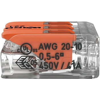 Клемма WAGO COMPACT 221-613 3 0,5-6 мм2 (41А)