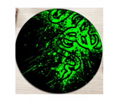 Килимок 200*200 мм тканинний RAZER 3 з боковою прошивкою (круглий), товщина 2 мм, колір Black - Green, Пакет