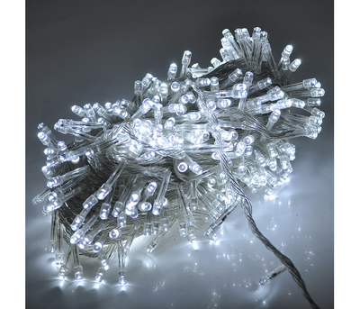 Гірлянди 300LED (Діод) White, 8 режимів, 16метров, прозора ізоляція, BOX