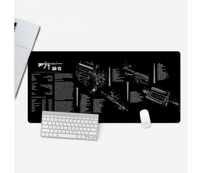 Килимок 300*800 тканинний RIFLE AR-15 DETAILING з боковою прошивкою, товщина 2 мм, Пакет