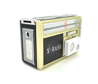 Радіоприймач GOLON RX381BT, LED, 3W, AM - FM радіо, Входи microSD, USB, Bluetooth, живлення від 220+АКБ+2*LR20, корпус пластмас,