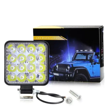 Светлодиодная LED фара робочая 48ВТ,(3ВТ*16ЛАМП) + страбоскоп