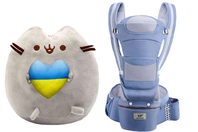 Комплект S&T Мягкая игрушка Pusheen cat и Хипсит Baby Carrier 6в1 Multicolor (vol-10569)
