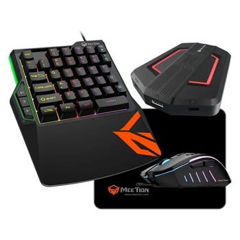 Набор Combo MeeTion Gaming 4in1 Keyboard, Mouse, MousePad, Console MT-C0015 black