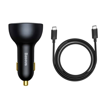 Адаптер автомобільний з кабелем Baseus TZCCZM-0G Qualcomm Quick Charge 5 Technology Multi-Port Fast Charge Car Charger C+C+U 160W set Gray
